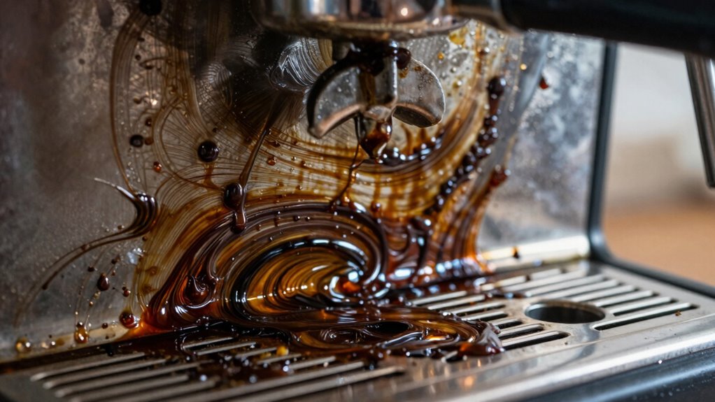 coffee oil contributes to buildup