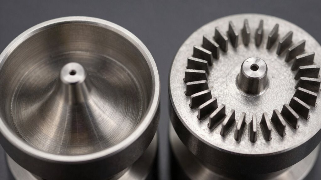 conical versus flat burrs