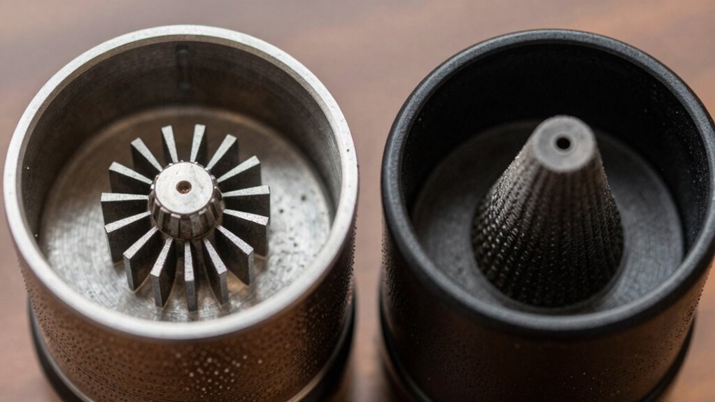 flat vs conical burrs
