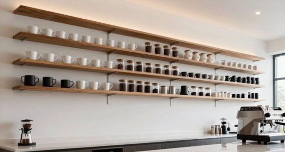 ideal shelf height for coffee bars