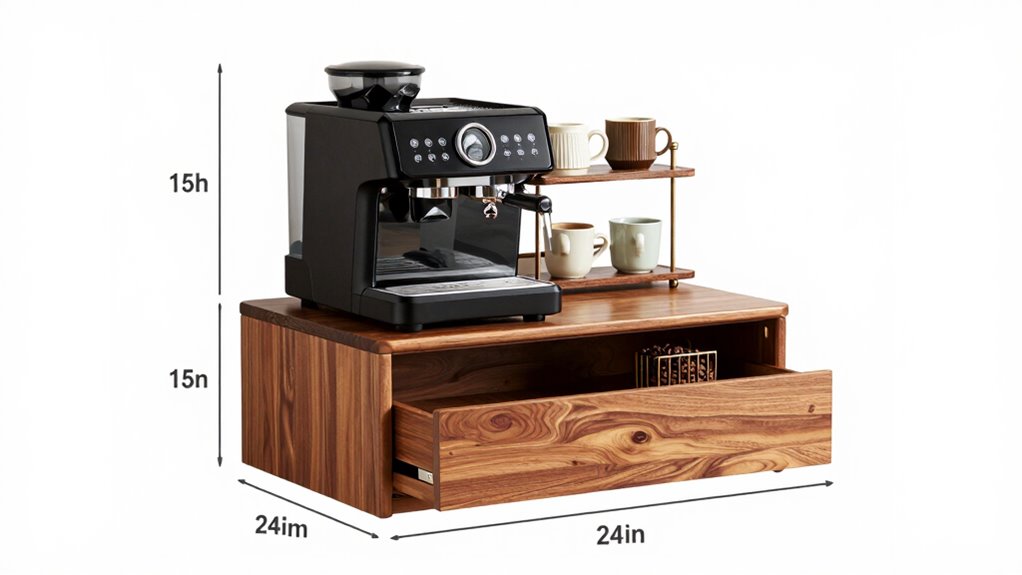 key coffee station measurements