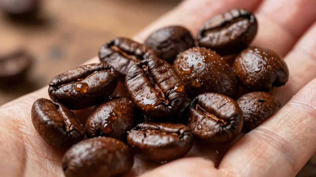oily beans do not indicate staleness