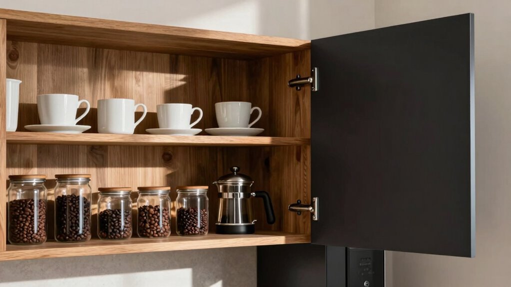 open shelves require organization and maintenance