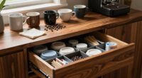 organize coffee station drawers