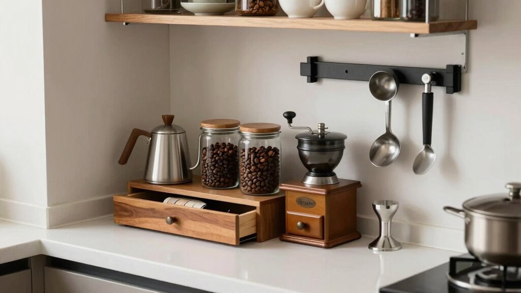 organized coffee brewing essentials