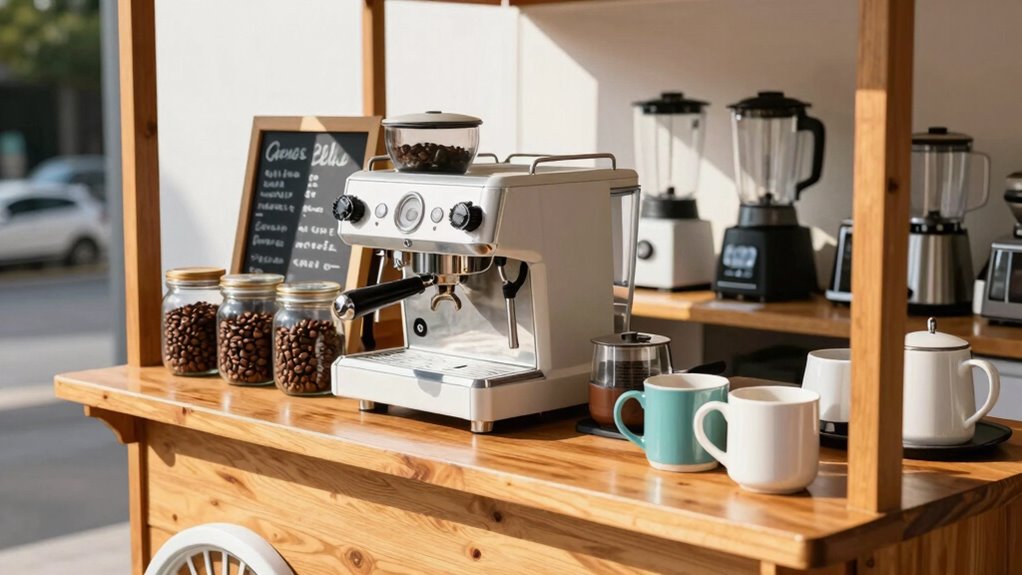 organized efficient coffee cart