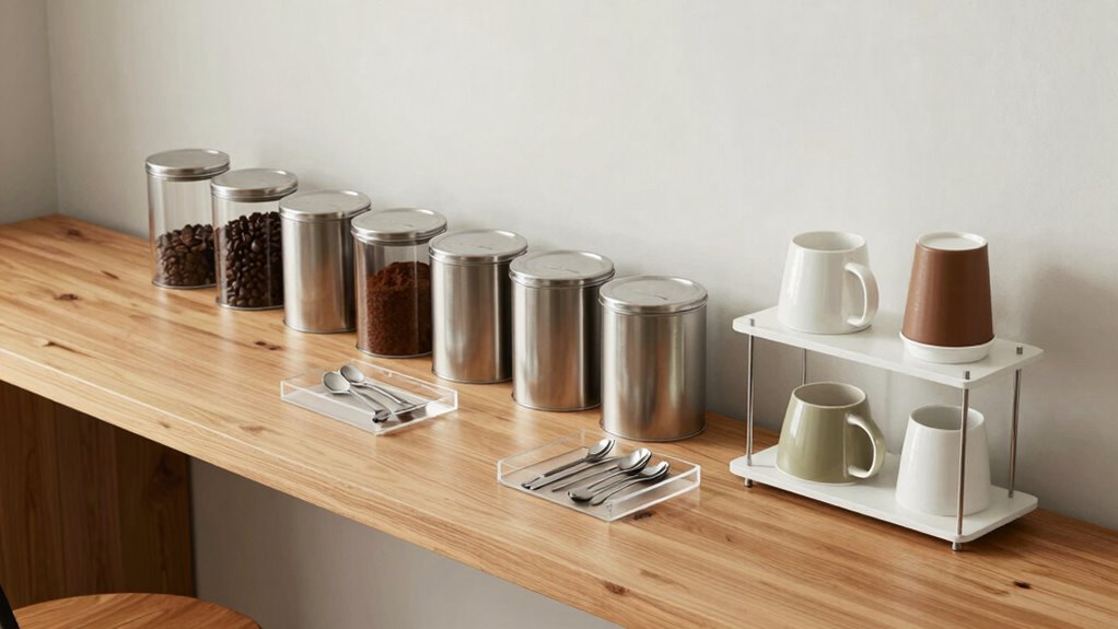 organized efficient coffee station