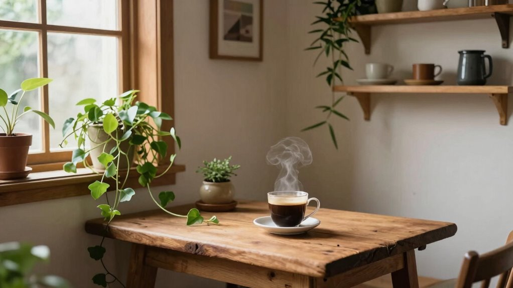 plants wood calming ambiance