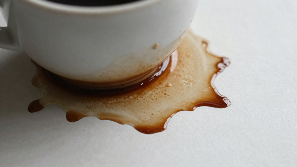 porous surfaces absorb coffee