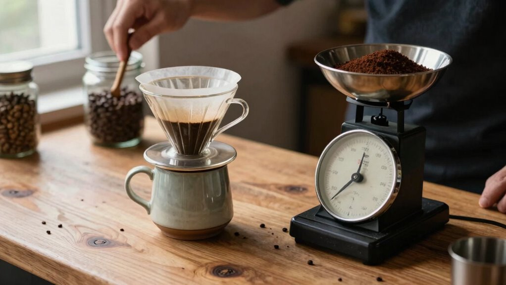 prepare coffee before brewing