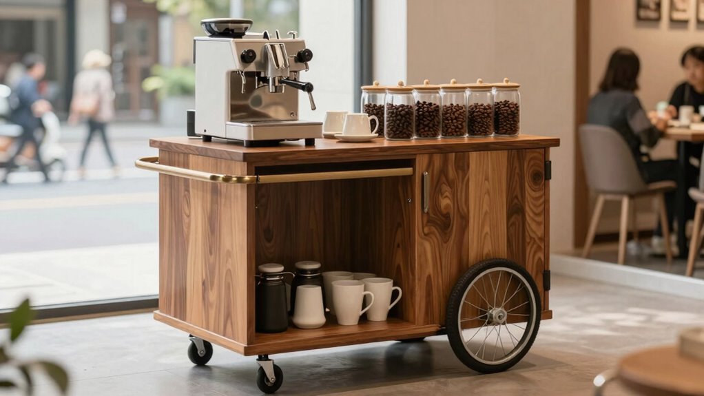 selecting spacious coffee cart