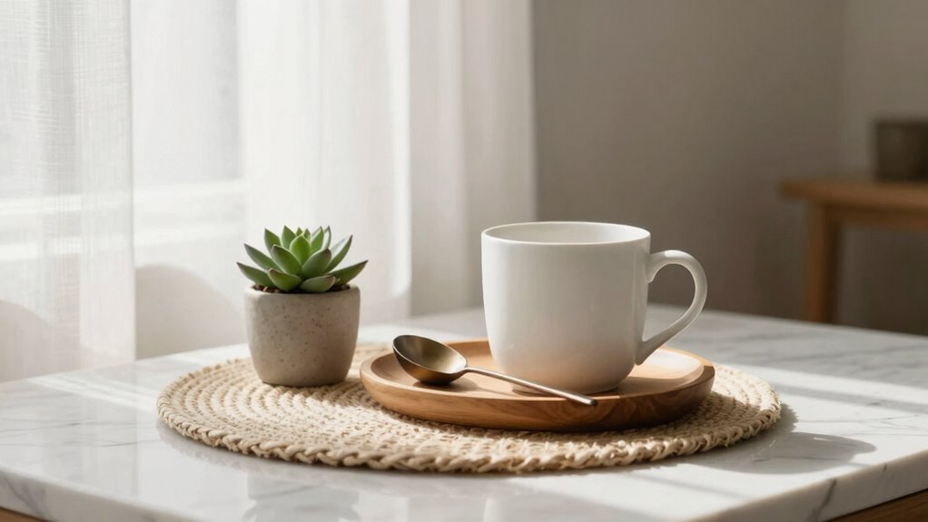 tranquil minimalist coffee space