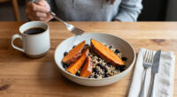 Roasted Sweet Potato, Black Bean, And Quinoa Salad