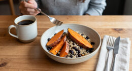 Roasted Sweet Potato, Black Bean, And Quinoa Salad